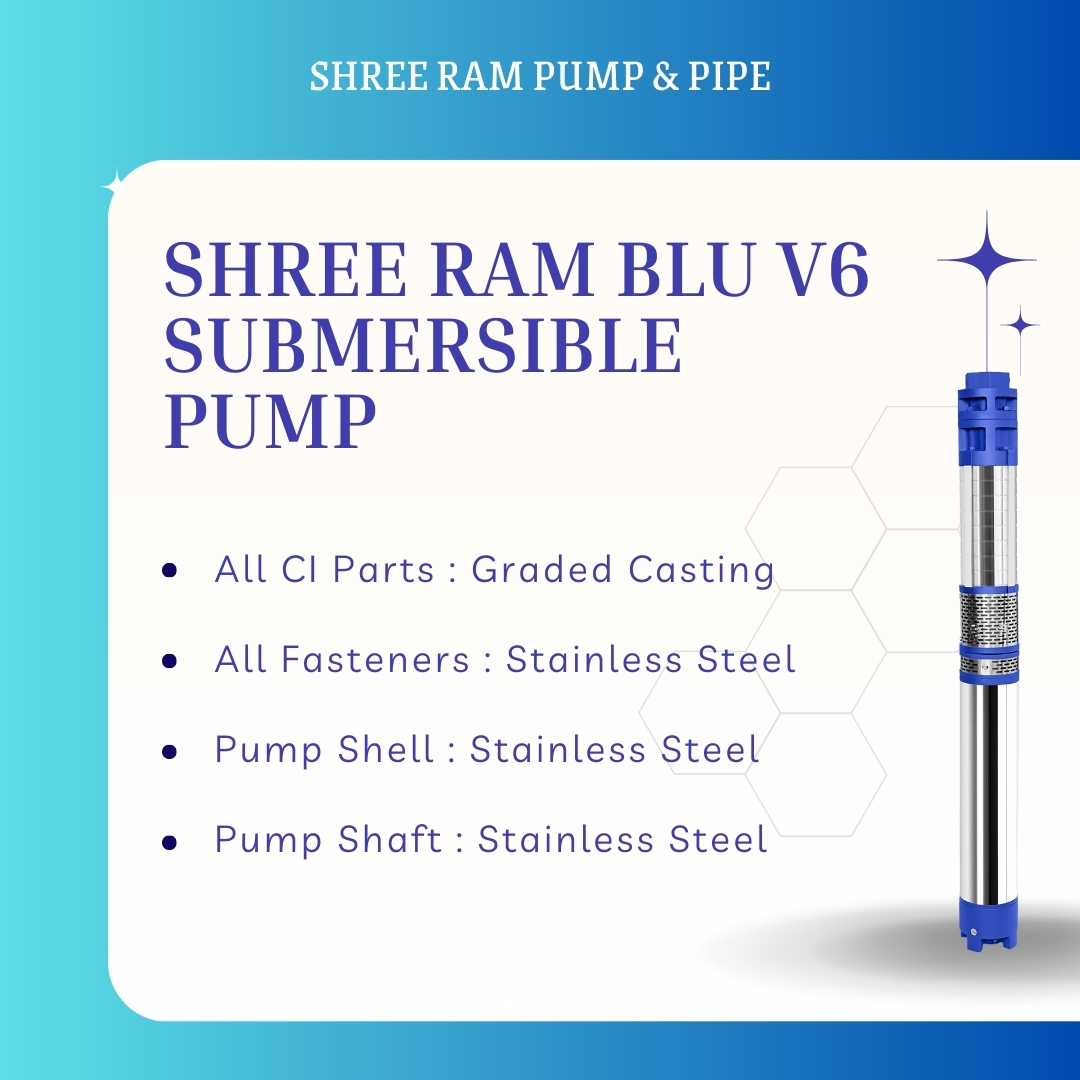 V6 BLU Submersible Pump 15.00 HP X 8 Stg (Jacket + SS)