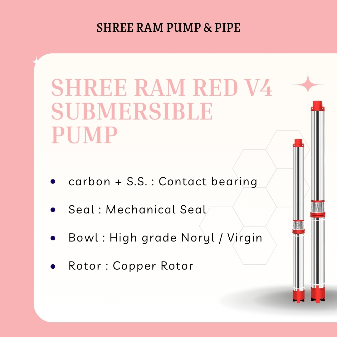 V4 RED Submersible Pump 2.00 HP X 6 Stg Single Ø