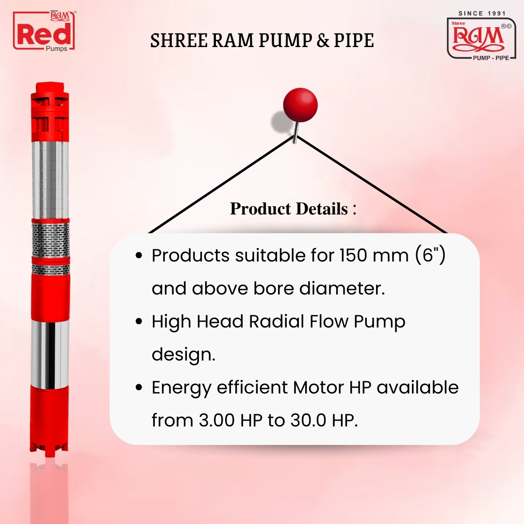 V6 RED Submersible Pump 5.00 HP X 5 Stg (50ft.)