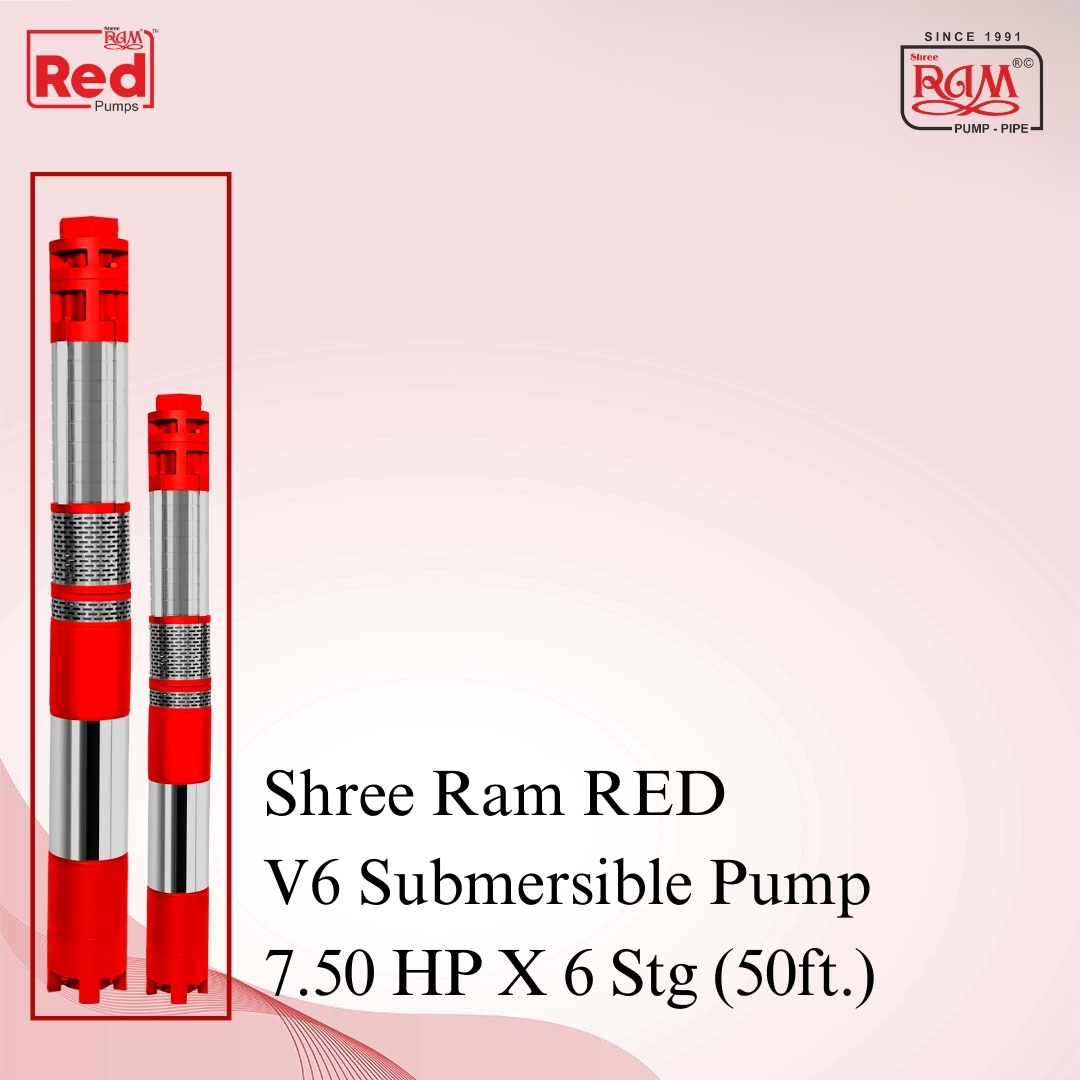 V6 RED Submersible Pump 7.50 HP X 6 Stg (50ft.)