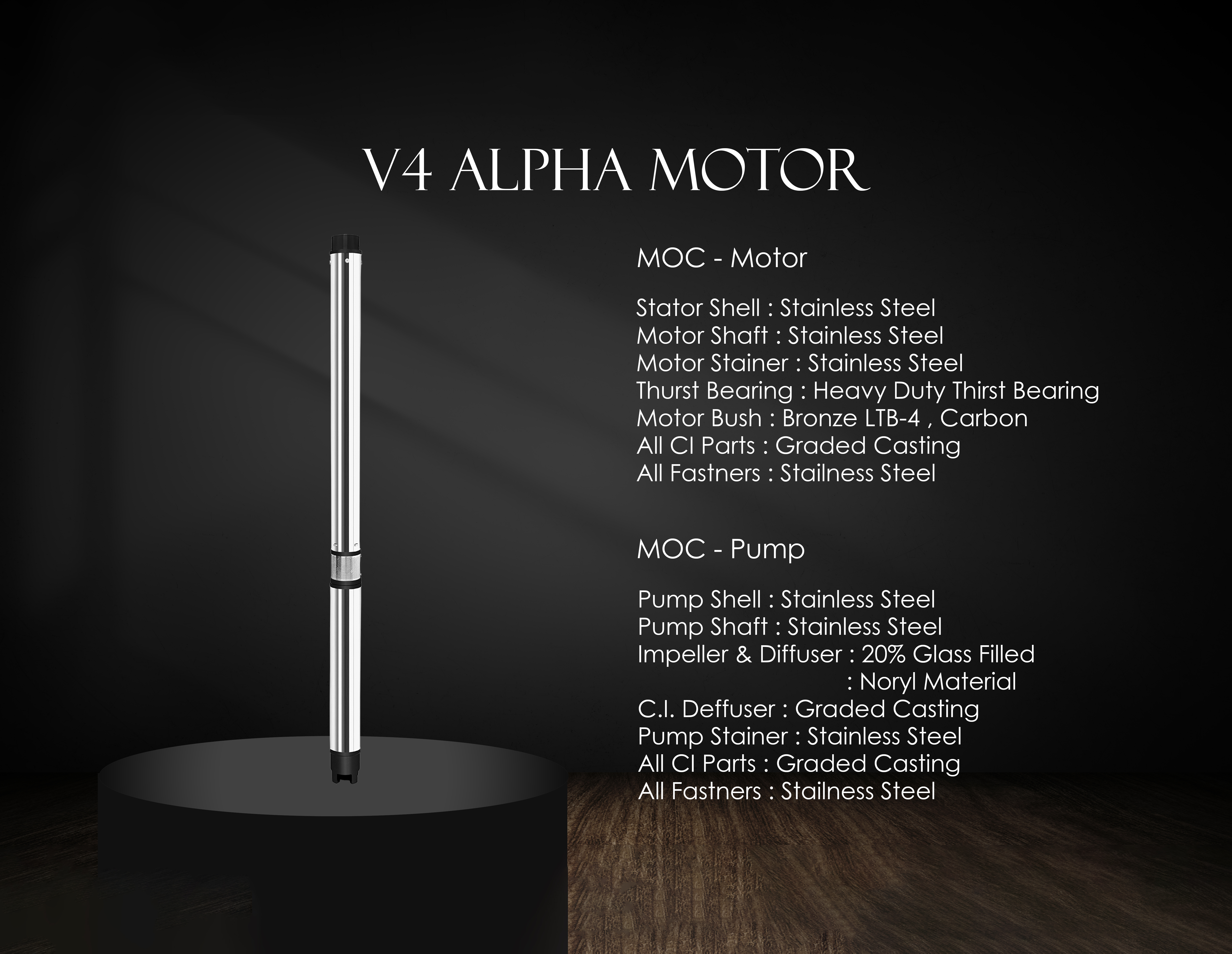 V4 1.0 HP X 20 STG Alpha Motor (Out-1.25") (S/T) Prithvi
