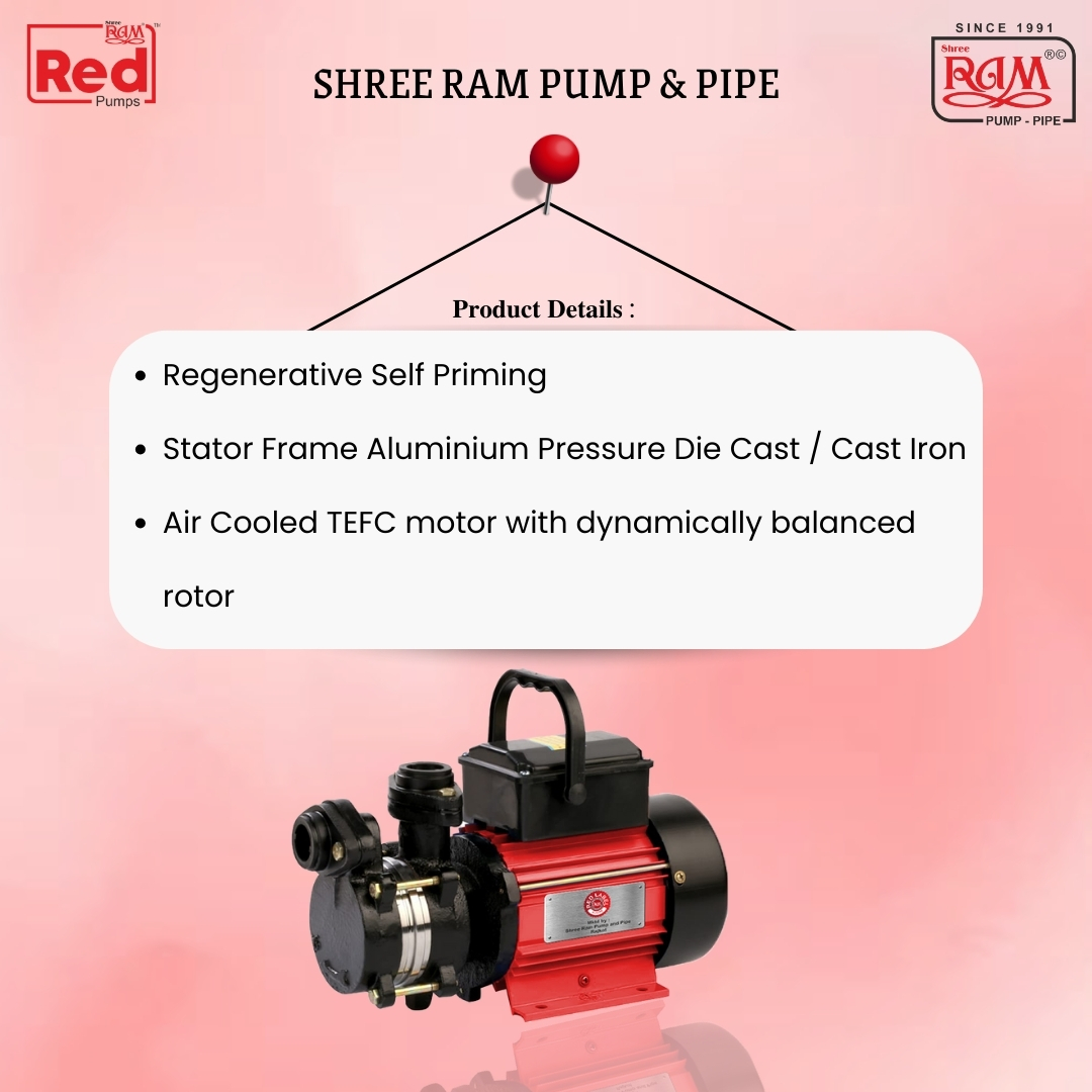 0.75 HP RED Self Priming Pump Texmo