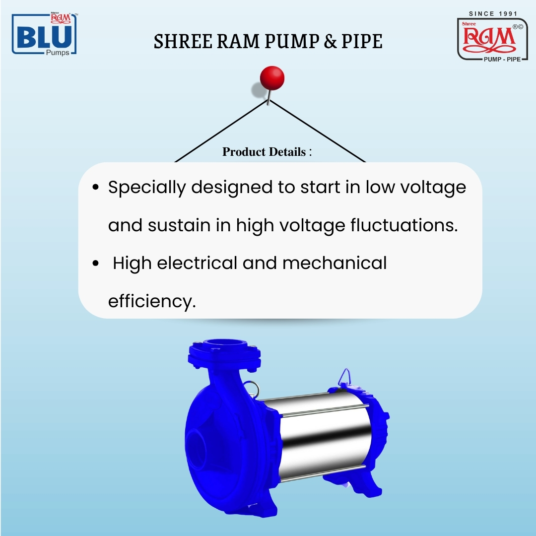 V7 BLU Horizontal Open Well Submersible Pump 5.00 HP Low Head (CI Body - Alu.)