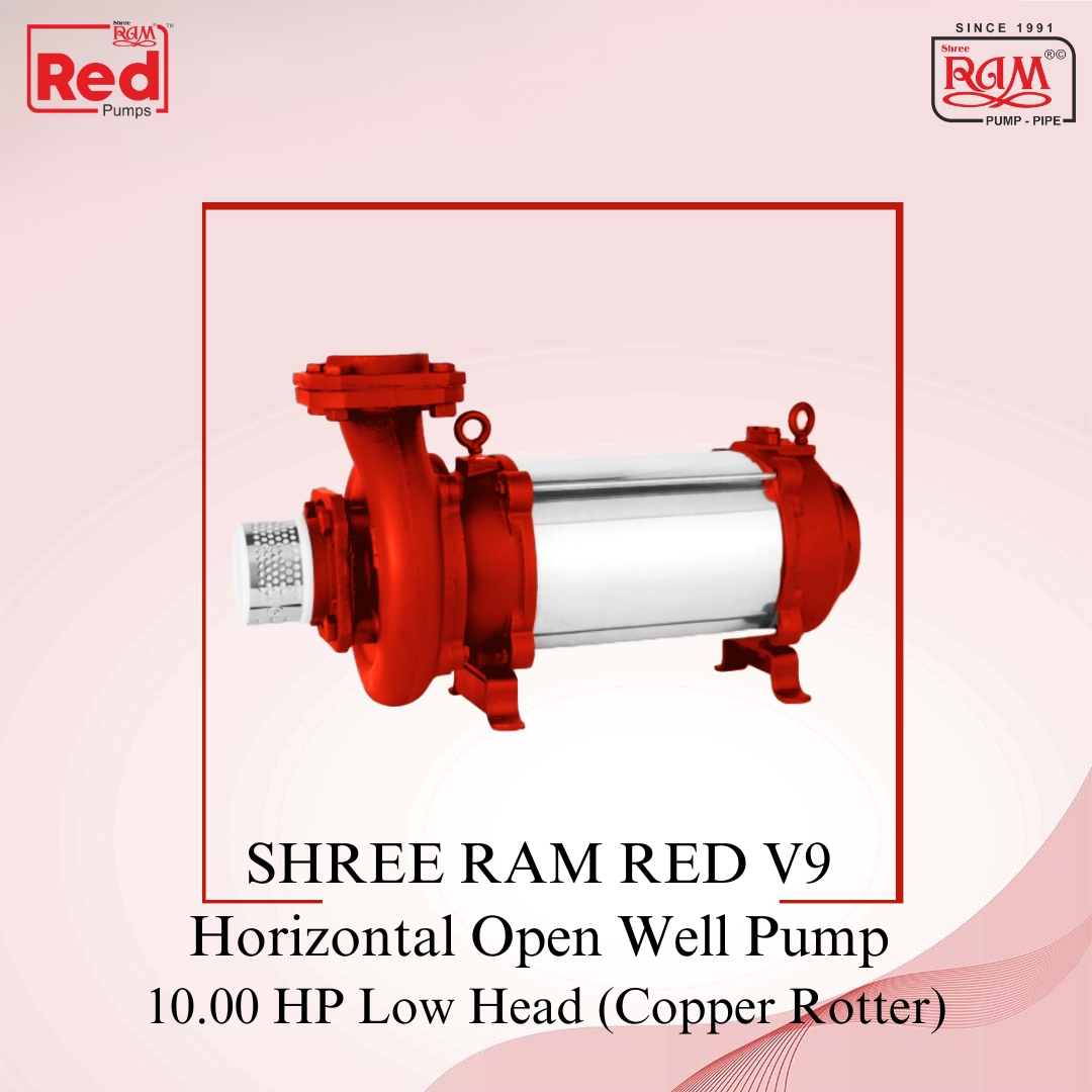 V9 RED Horizontal Open Well Pump 10.00 HP Low Head (Copper)