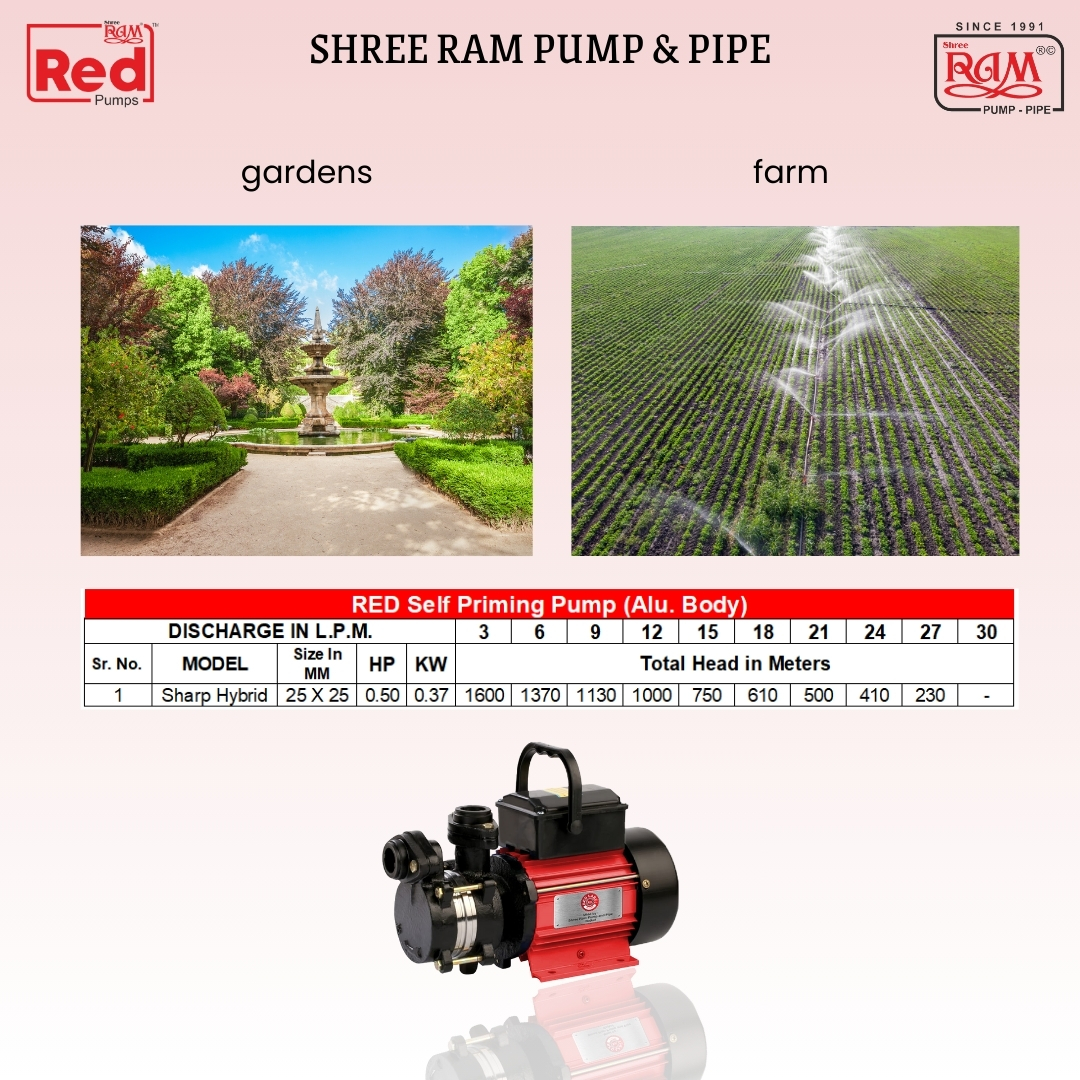 0.50 HP RED Self Priming Pump Sharp Hybrid