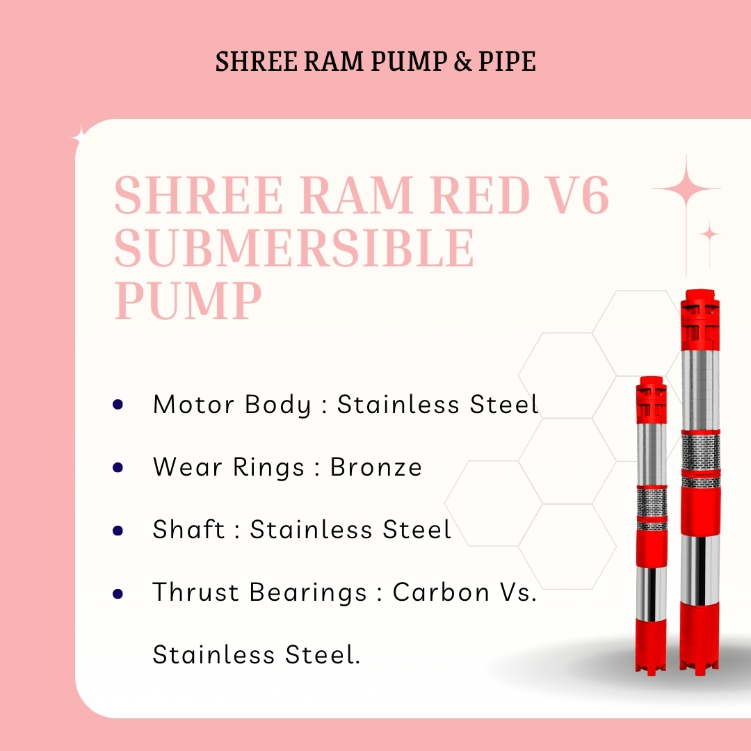 V6 RED Submersible Pump 6.00 HP X 6 Stg (30ft.)