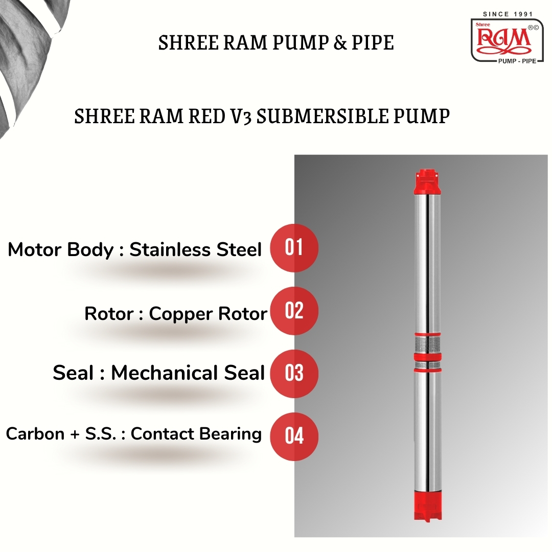 V3 RED Submersible Pump 2.00 HP X 30 Stg Single Ø