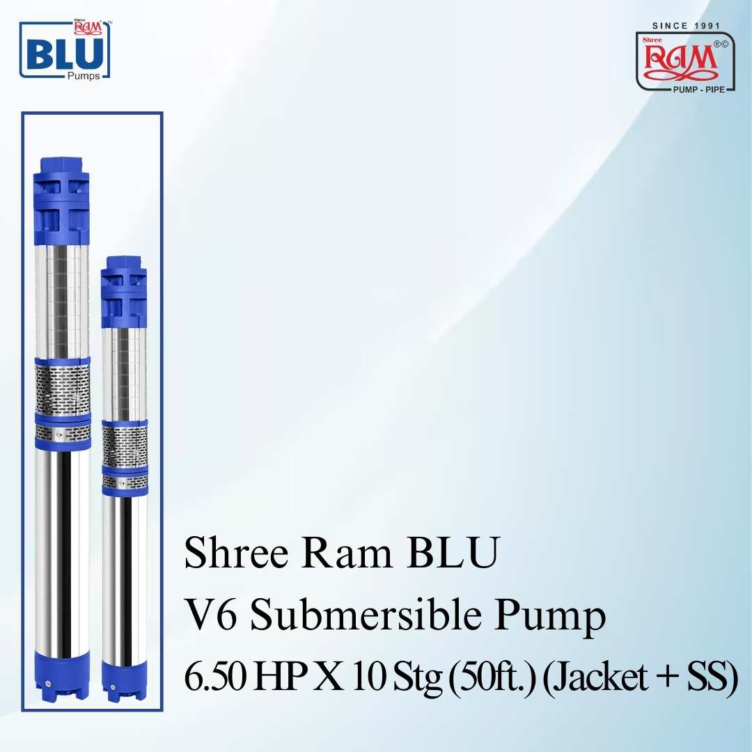 V6 BLU Submersible Pump 6.50 HP x 10 Stg (50ft.) (Jacket + SS)