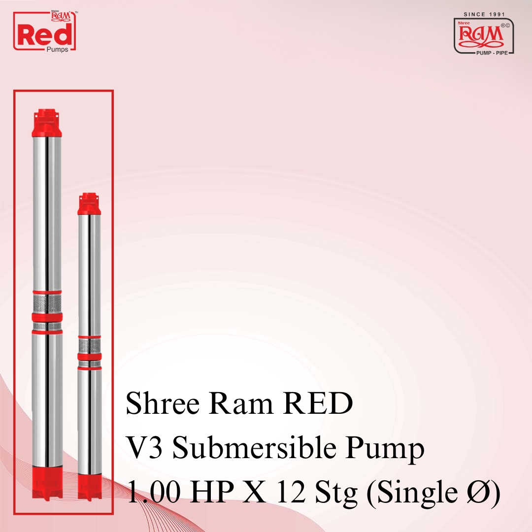 V3 RED Submersible Pump 1.00 HP X 12 Stg Single Ø