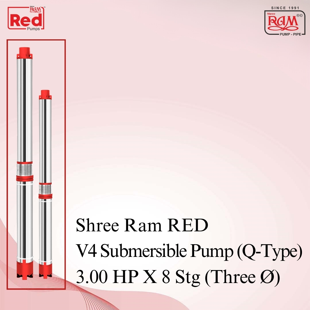 V4 RED Submersible Pump (Q-Type) 3.00 HP X 8 Stg Three Ø