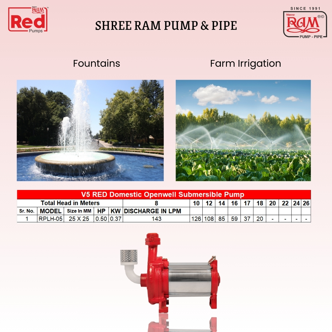 V5 RED Domestic Openwell Pump 1.00 HP Low Head