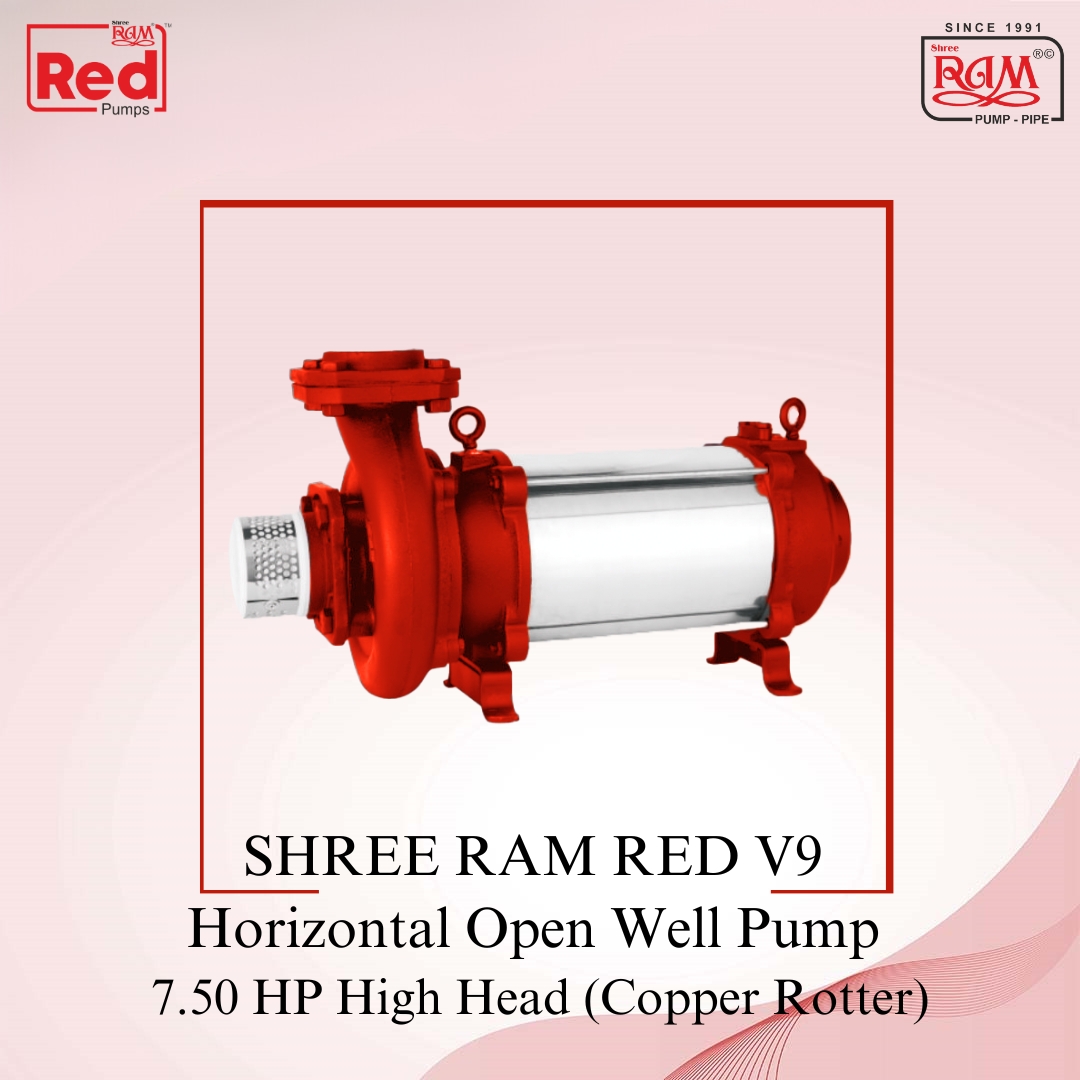 V9 RED Horizontal Open Well Pump 7.50 HP High Head (Copper)