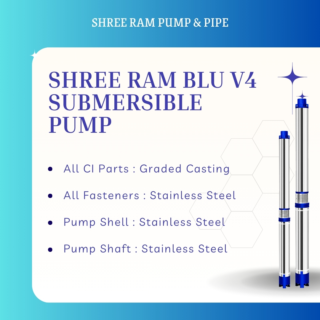 V4 BLU Submersible Pump 2.00 HP X 6 Stg Single Ø