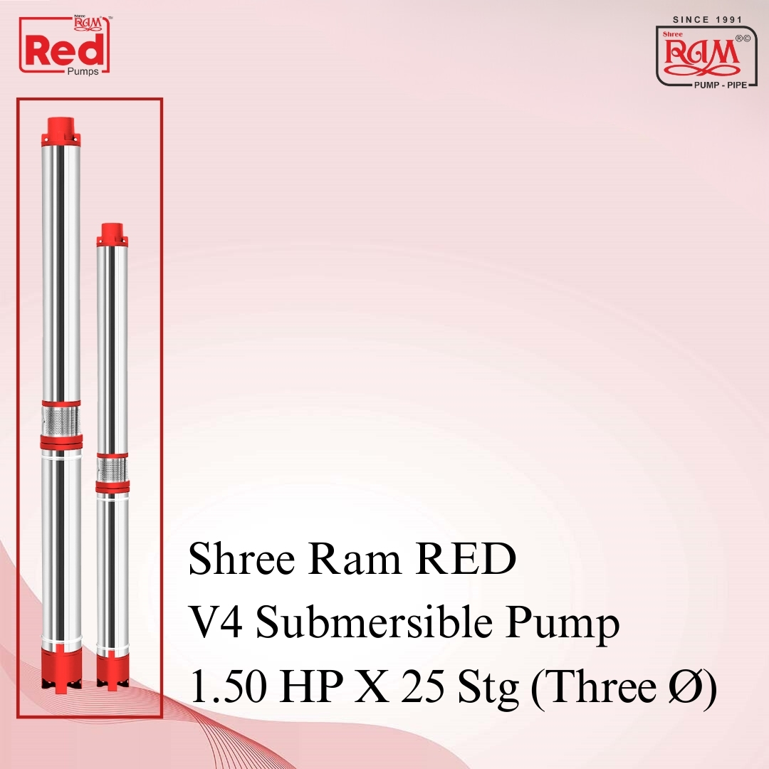 V4 RED Submersible Pump 1.50 HP X 25 Stg Three Ø