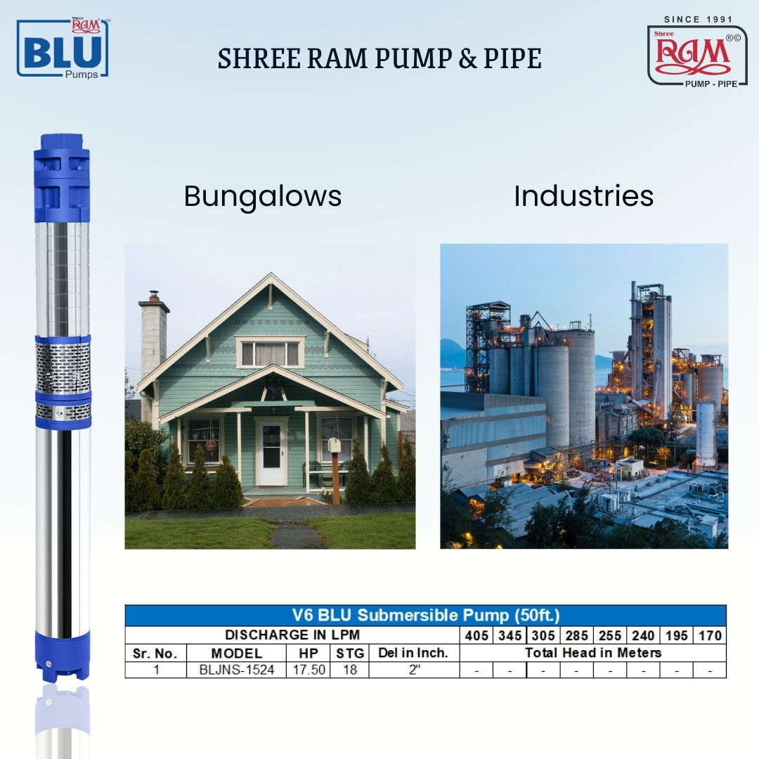 V6 BLU Submersible Pump 17.50 HP X 18 Stg (50ft.)