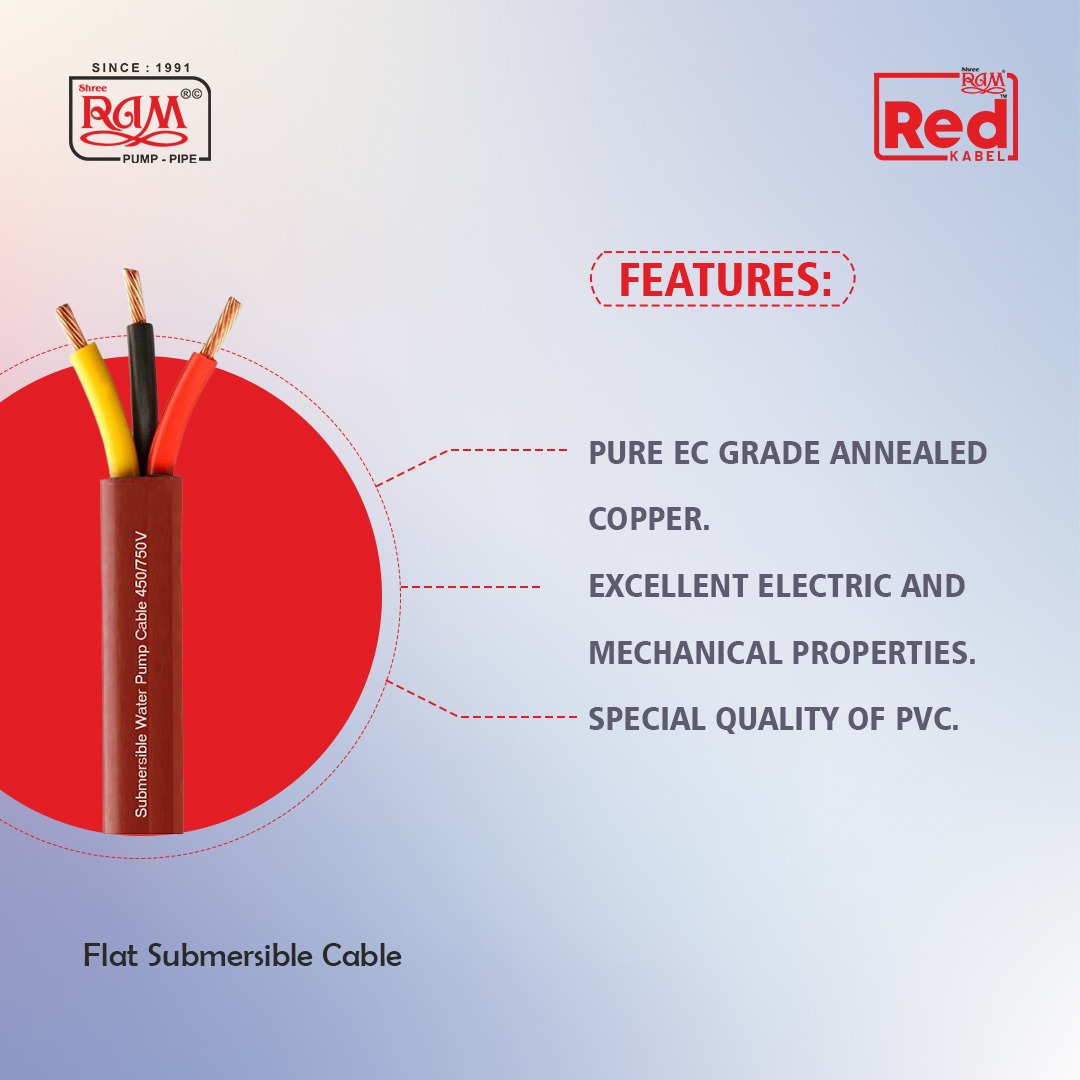 RED Flat Submersible Cable