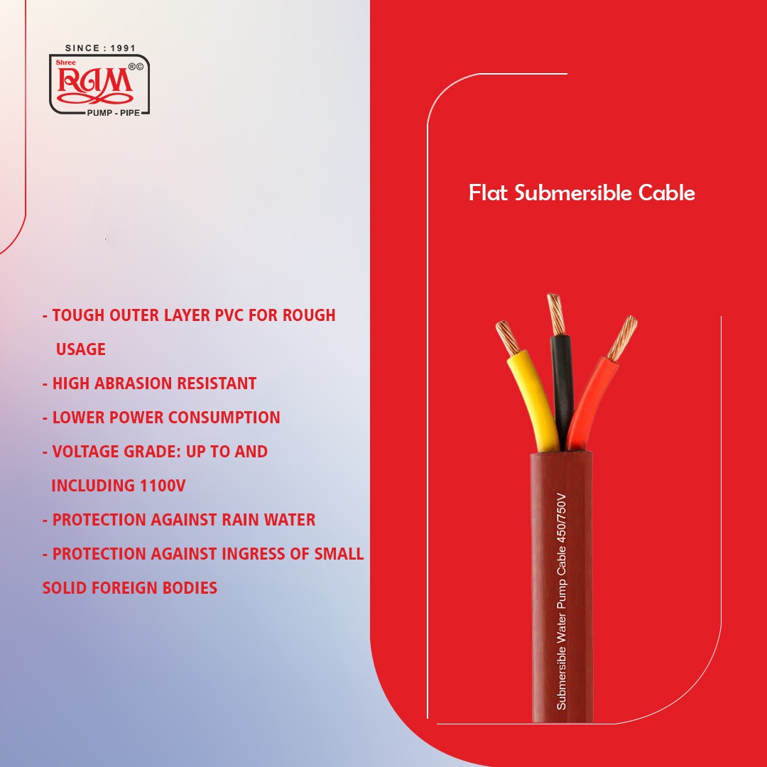 RED Flat Submersible Cable