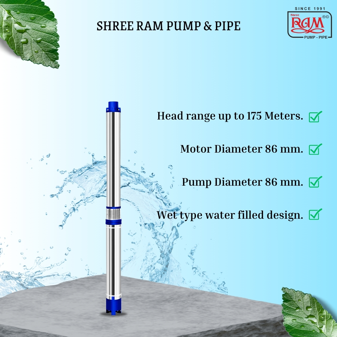 V4 BLU Submersible Pump 2.00 HP X 6 Stg Single Ø