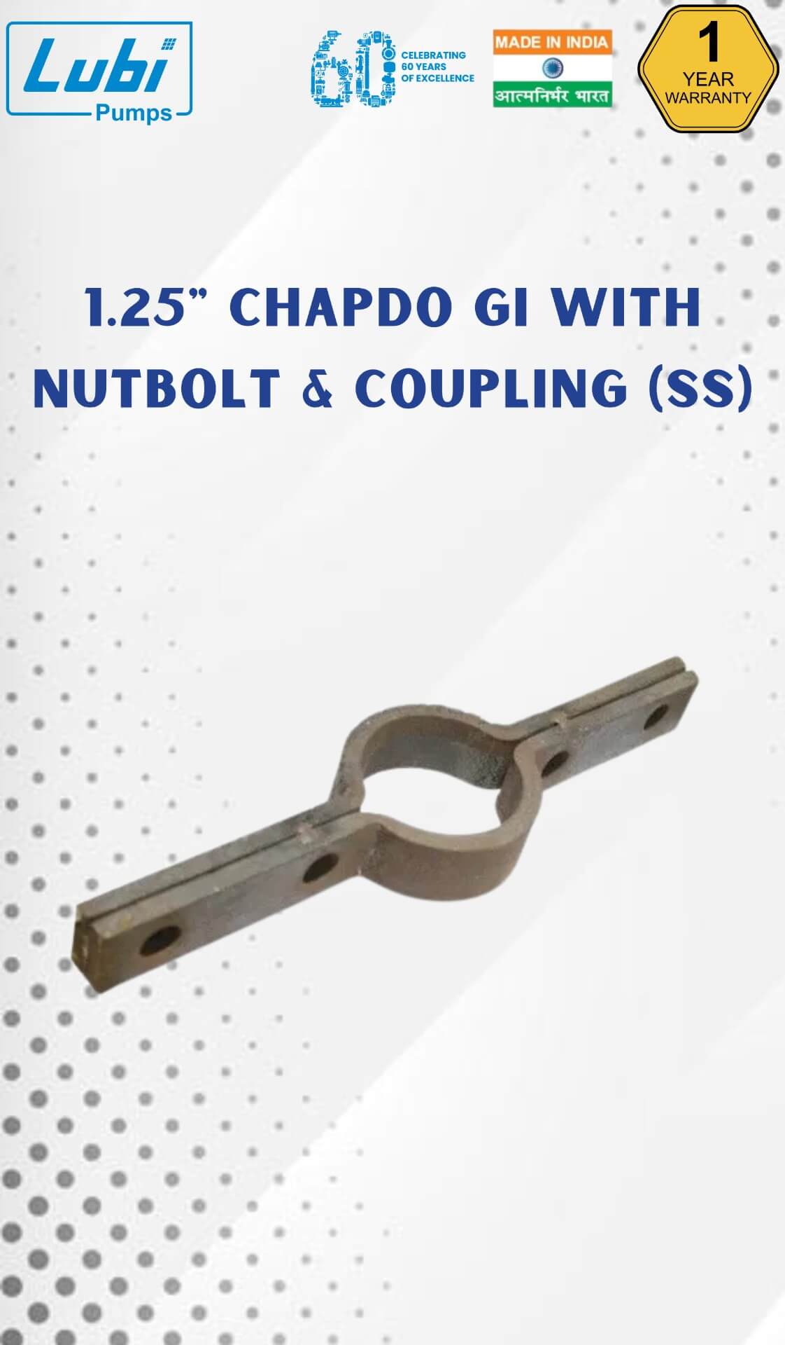 1.25" Chapdo GI with Nutbolt &amp; Coupling (SS)