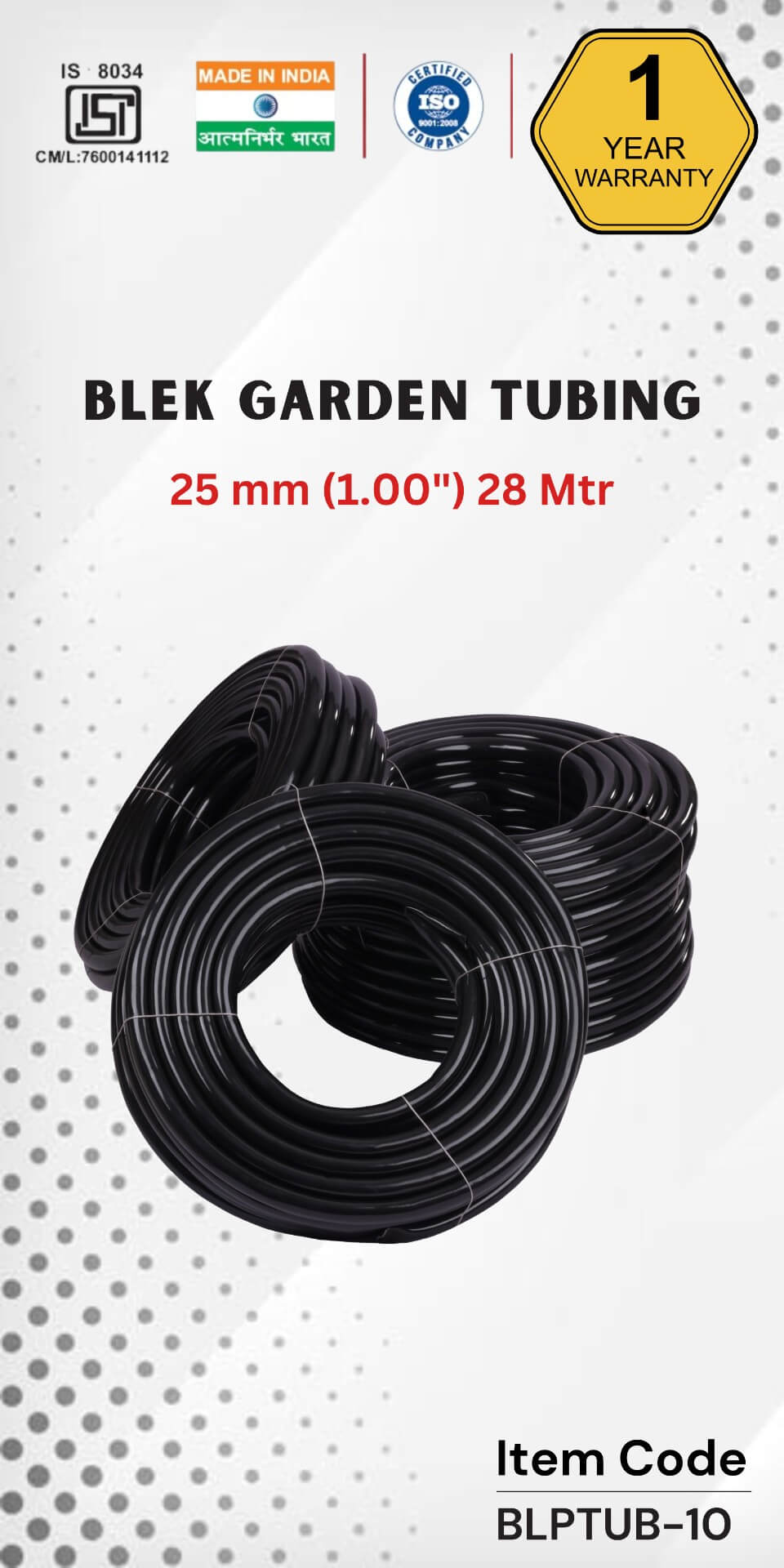 Blek Garden Tubing 25 mm (1.00") 28 Mtr