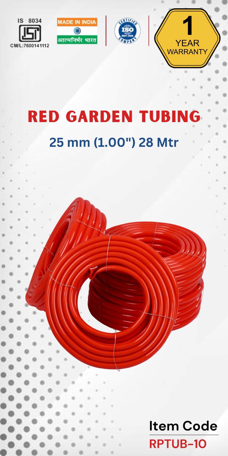 RED Garden Tubing 25 mm (1.00") 28 Mtr