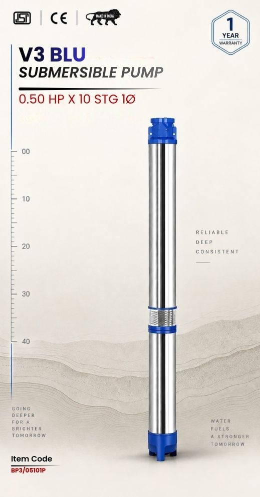 V3 BLU Submersible Pump 0.50 HP X 10 Stg 1P