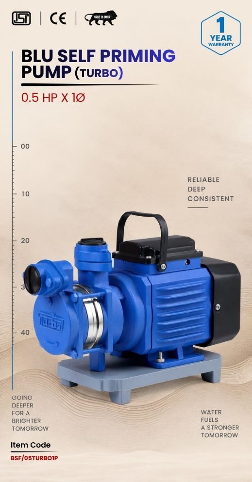 BLU Self Priming Pump 0.5 HP X  Stg 1p