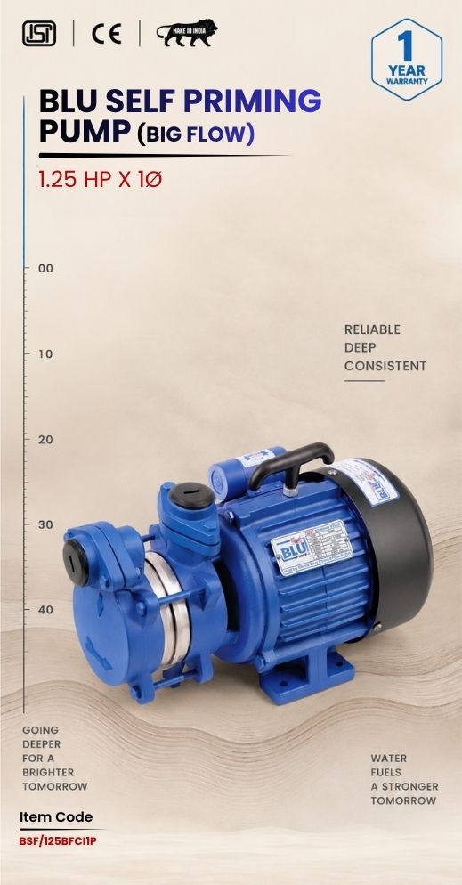 BLU Self Priming Pump 1.25 HP X  Stg 1p