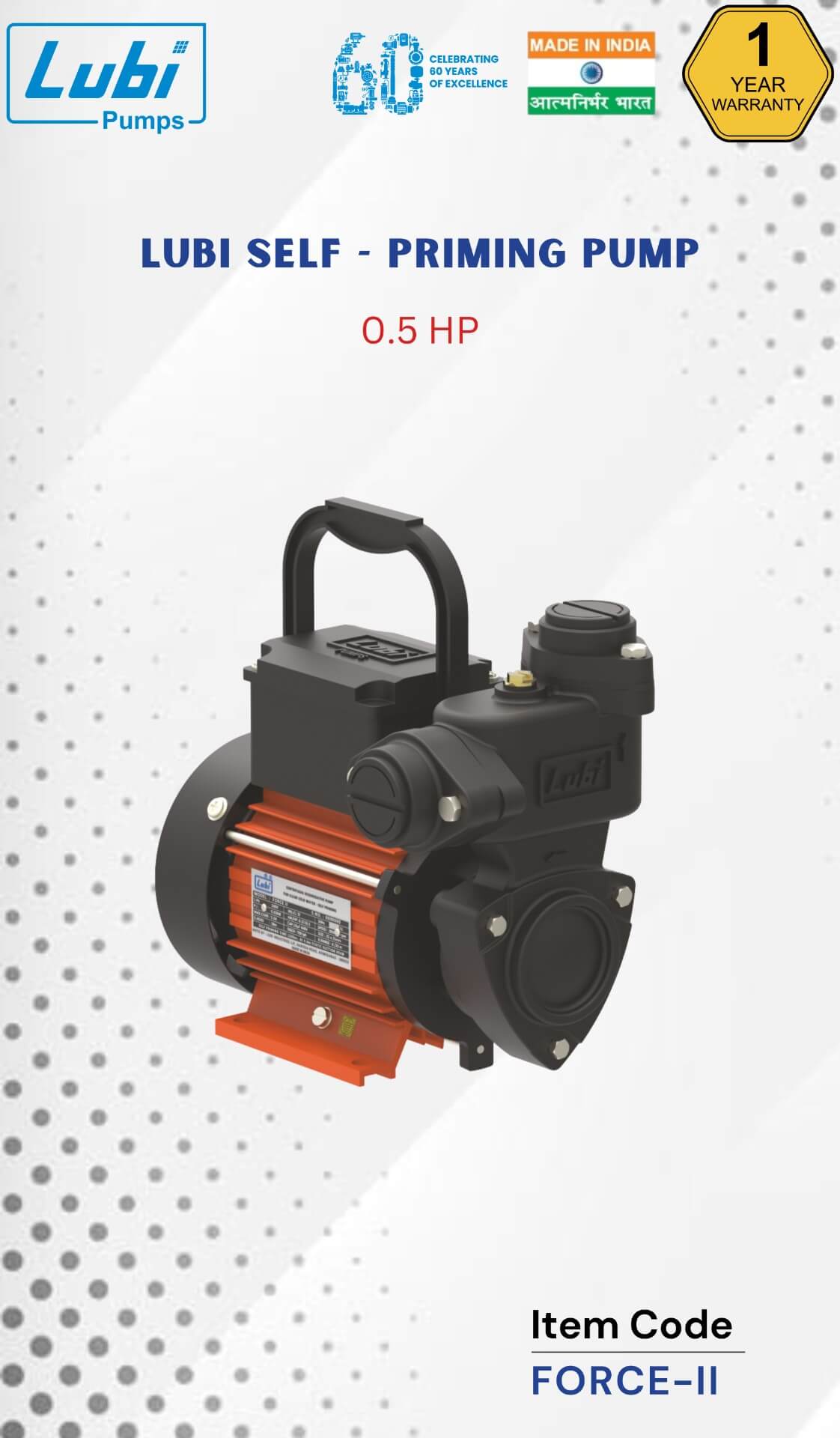 LUBI Self Priming Pump 0.50 HP