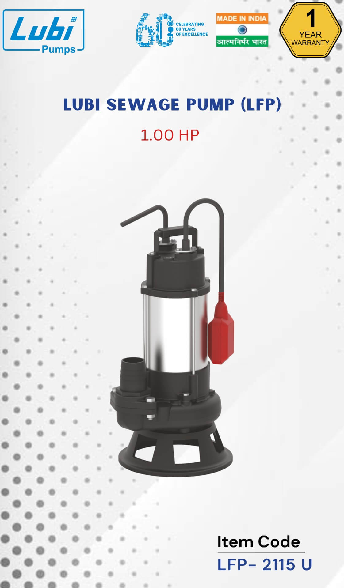 LUBI Sewage Pump 1.00 HP