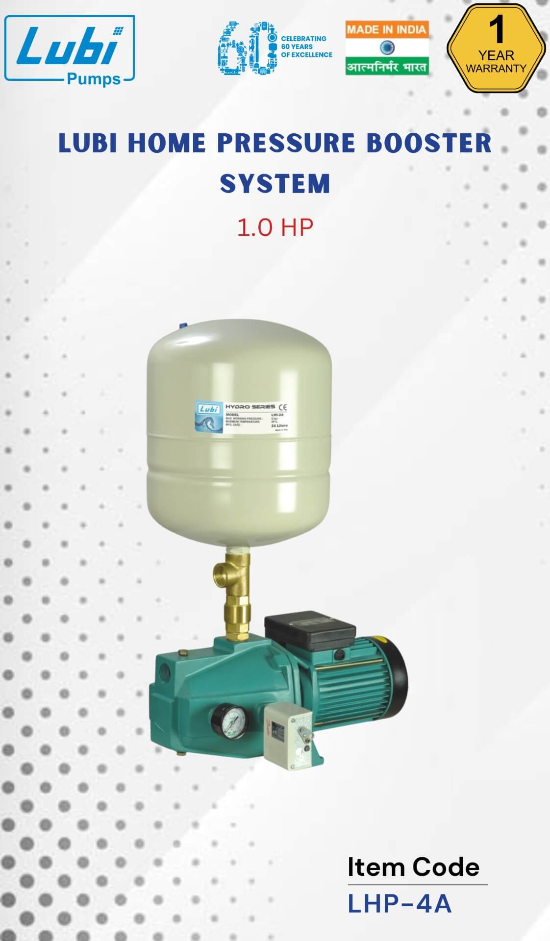 LUBI Home Pressure Booster System 1.00 HP