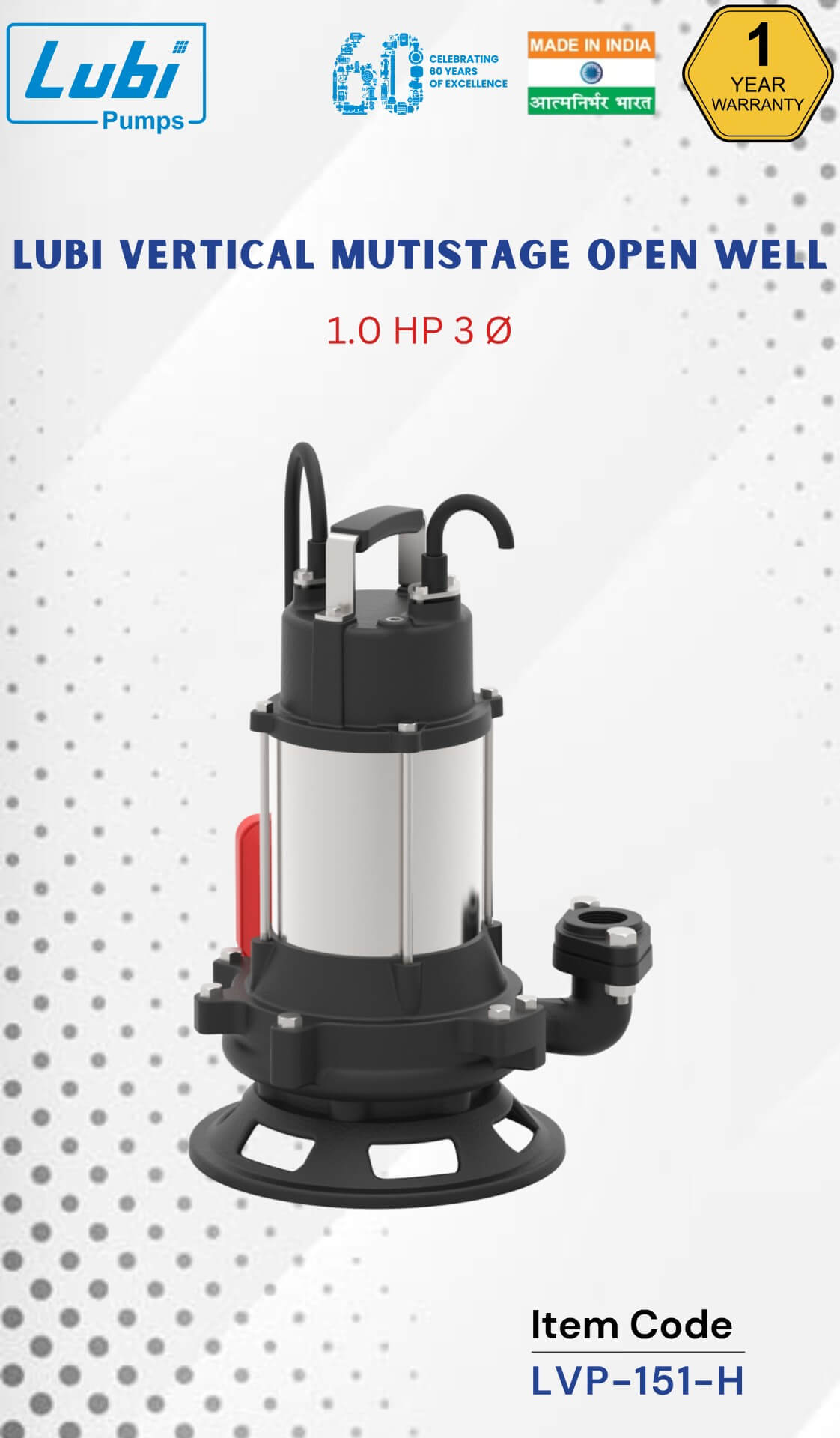 LUBI Vertical Multistage Openwell Pump (LVP) 1.00 HP