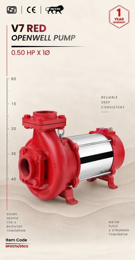 V7 RED Domestic Open Well Submersible Pump  0.5 HP X  Stg