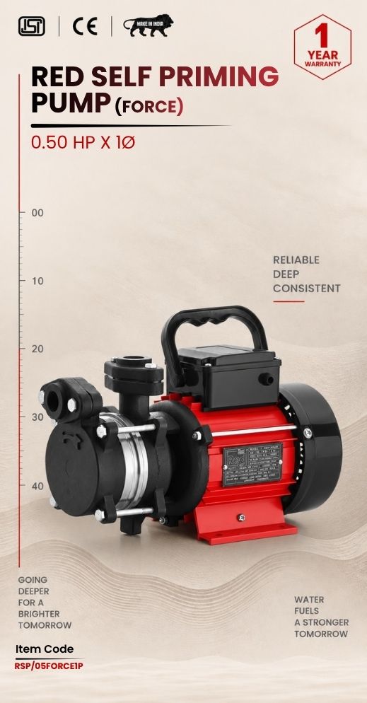 RED Self Priming Pump 0.5 HP X  Stg 1p