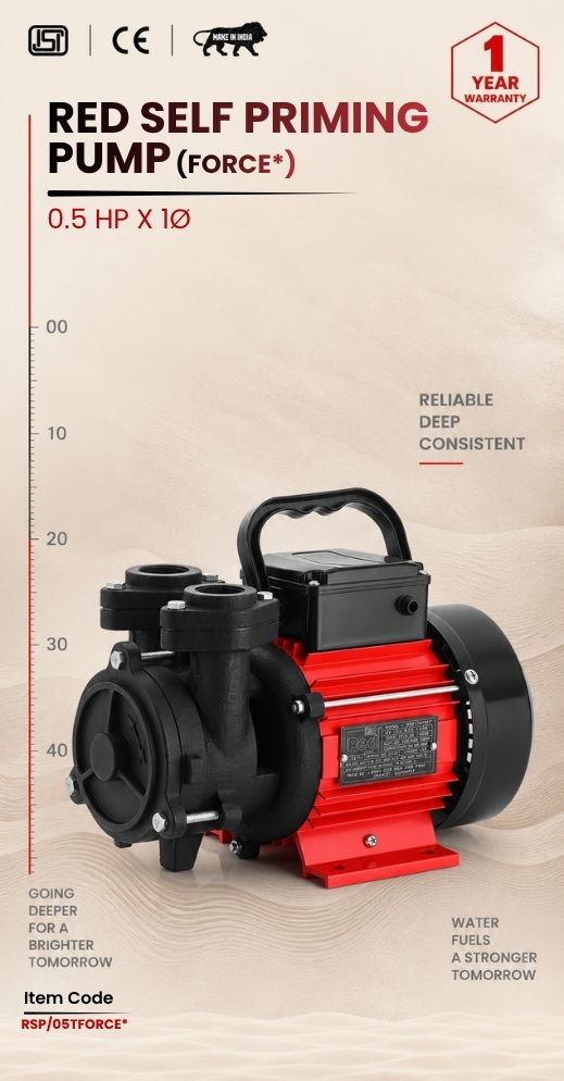 RED Self Priming Pump 0.5 HP X  Stg 1p
