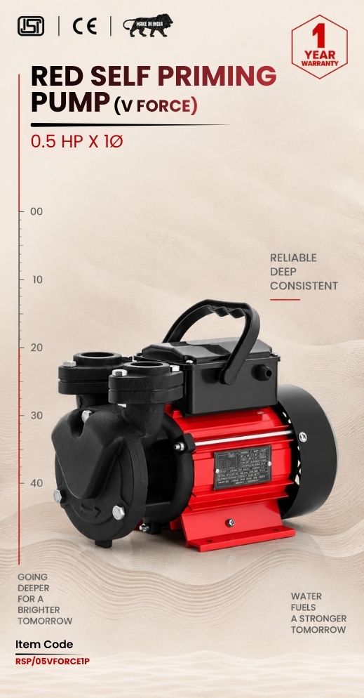 RED Self Priming Pump 0.5 HP X  Stg 1p