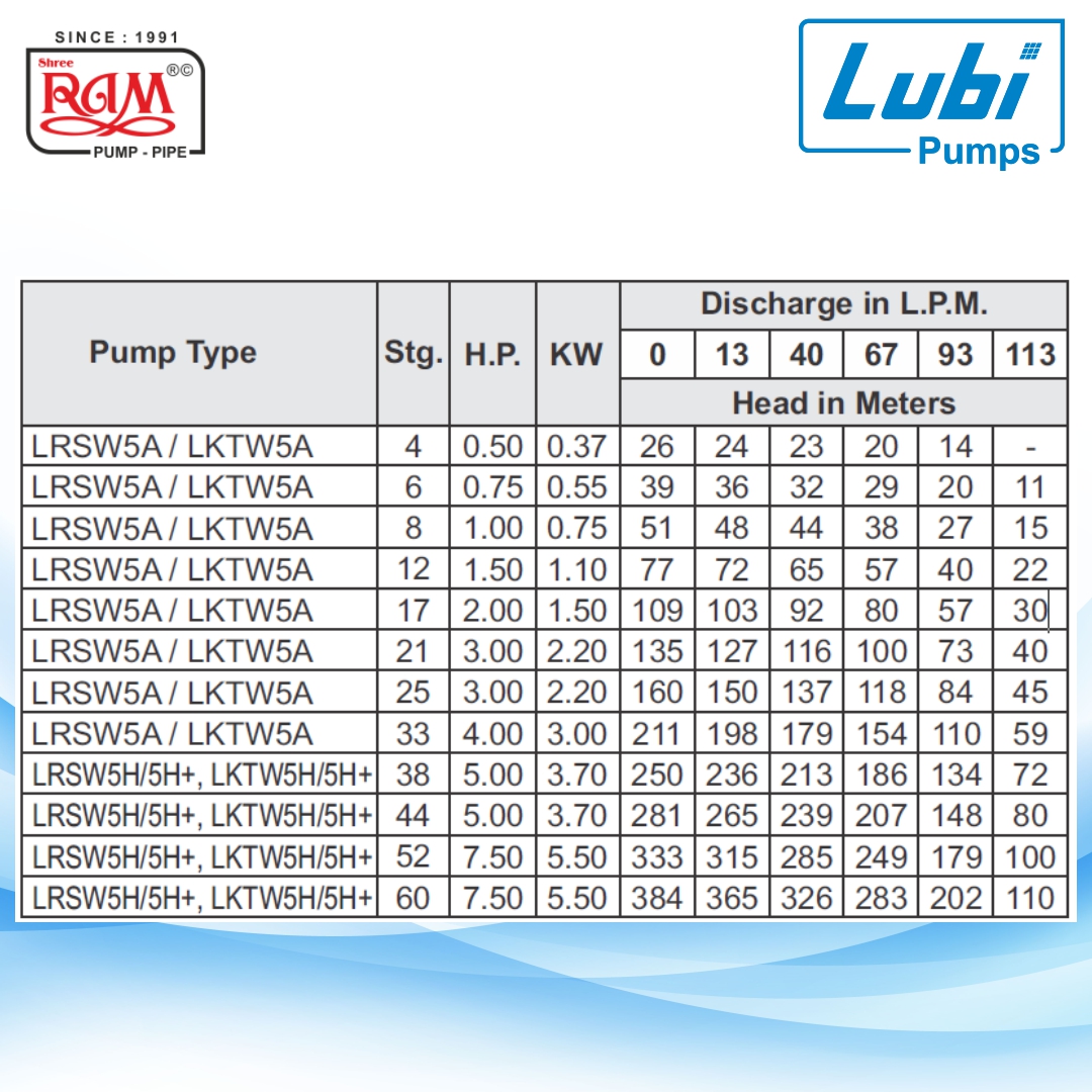 LUBI V4 Submersible Pump (LRSW) 